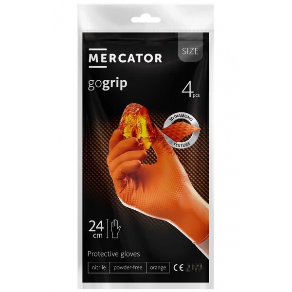 Gogrip Orange - Manusi nitril Heavy-duty - 4 bucati