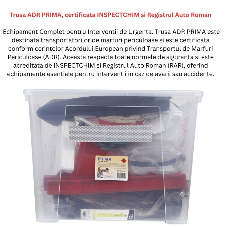 Trusa ADR, acreditata INSPECTCHIM si R.A.R. 2
