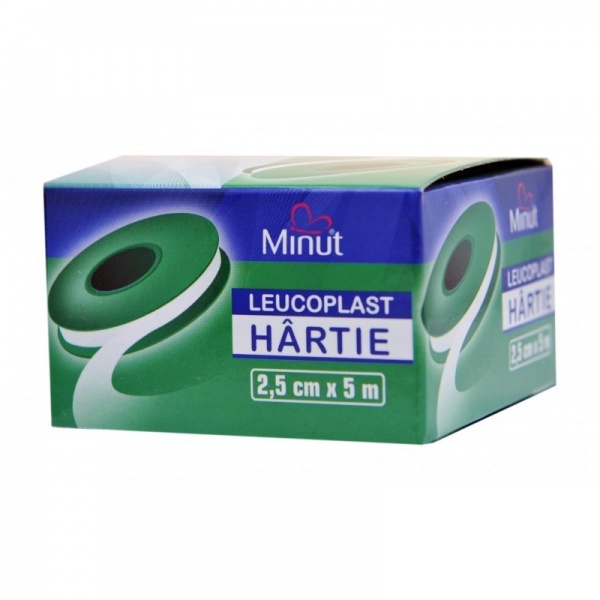 Leucoplast hartie - 2.5 cm x 5 m - MINUT