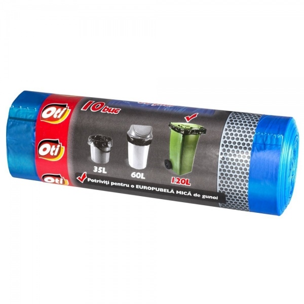 Saci menaj FORTE cu snur 120L, 70x100 cm, 10 buc./rola