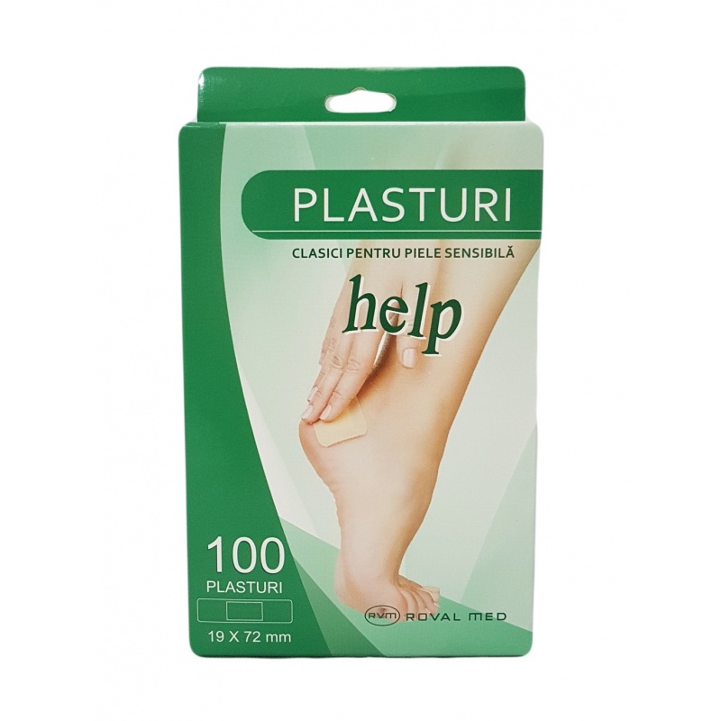 Plasturi dreptunghiulari plastic culoare piele - 19 x 72 mm - 100 buc