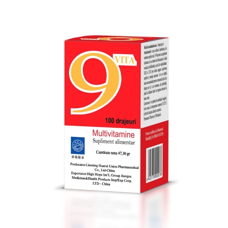 9 VITA - multivitamine - 100 drajeuri