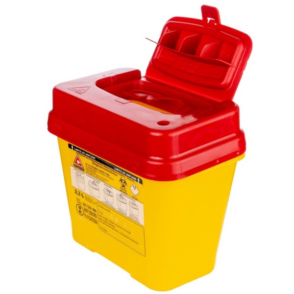 Recipient plastic pentru deseuri intepatoare taietoare - 2.3 litri