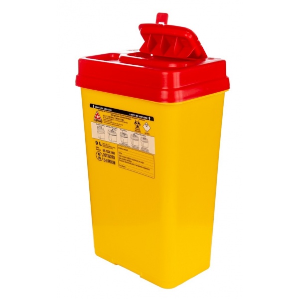 Recipient plastic pentru deseuri intepatoare taietoare - 9 litri