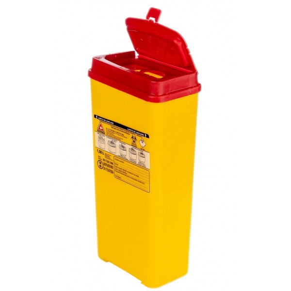 Recipient plastic pentru deseuri intepatoare taietoare - 1.5 litri