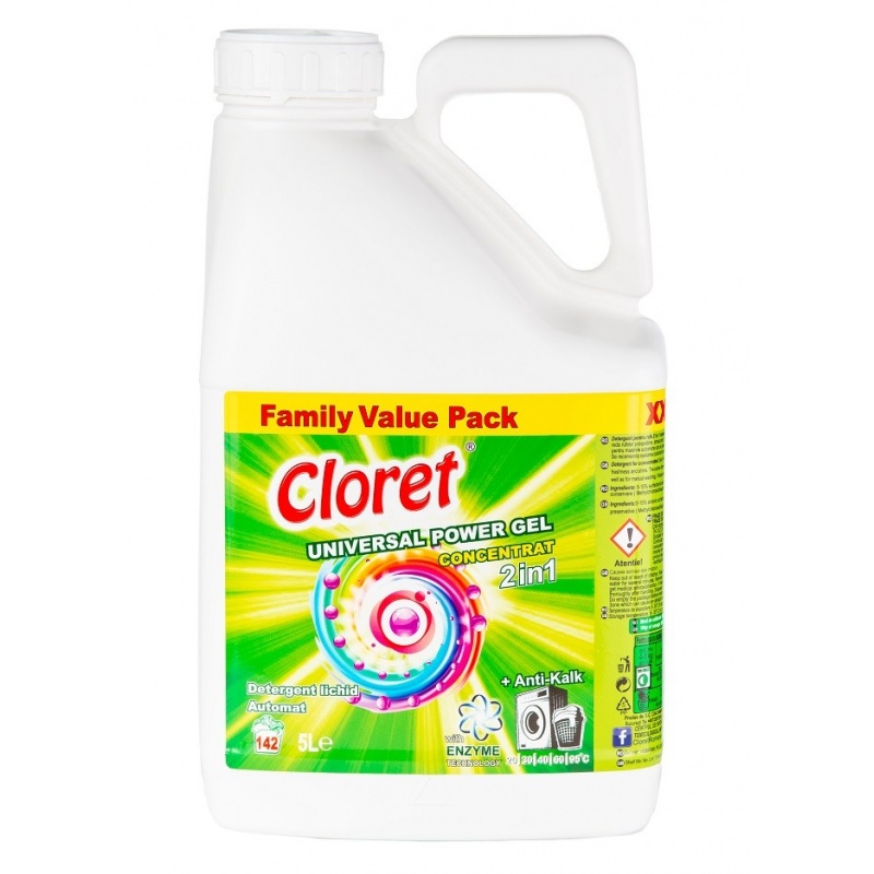 Detergent lichid rufe concentrat 2 in 1 Universal Power - 5 litri