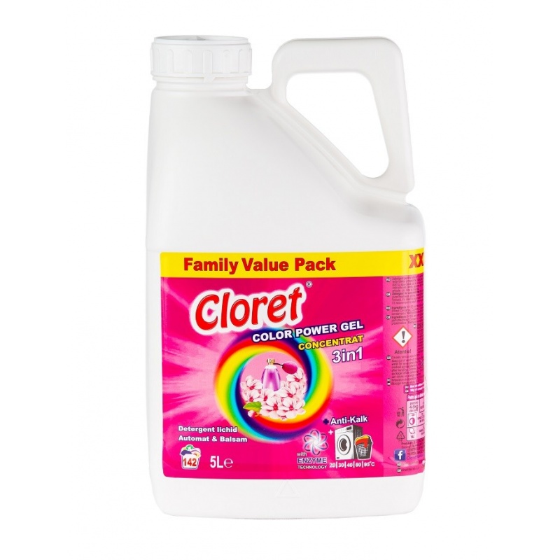 Detergent lichid rufe concentrat 3 in 1 Color Power - 5 litri