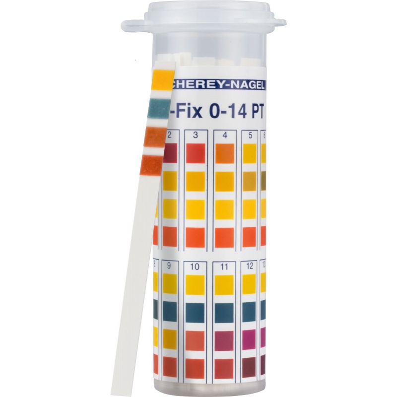 Benzi de testare pentru pH, pH‑Fix 0–14 PT, indicator fix - 100 buc