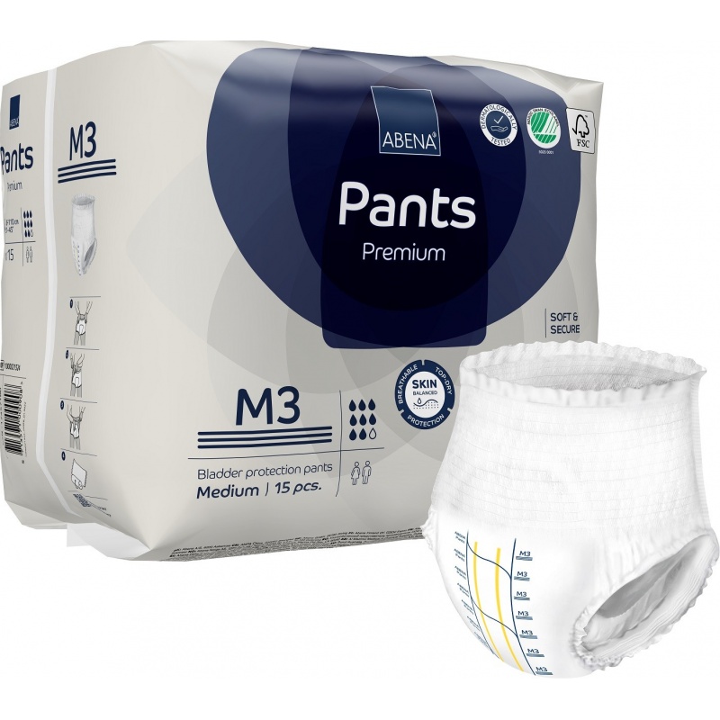 Abena Pants M3, chilot incontinenta adulti 2400 ml - 15 buc
