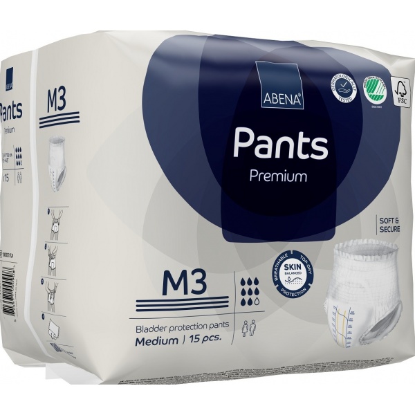 Abena Pants M3, chilot incontinenta adulti 2400 ml - 15 buc