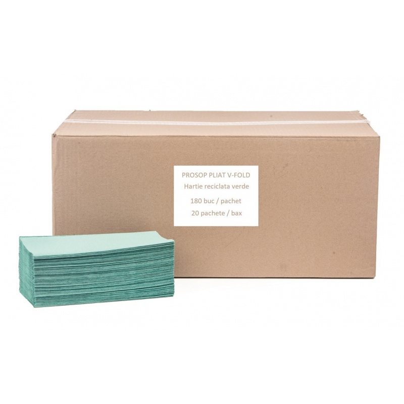 Prosop Hartie Pliat Verde - ECO - 20 pachete