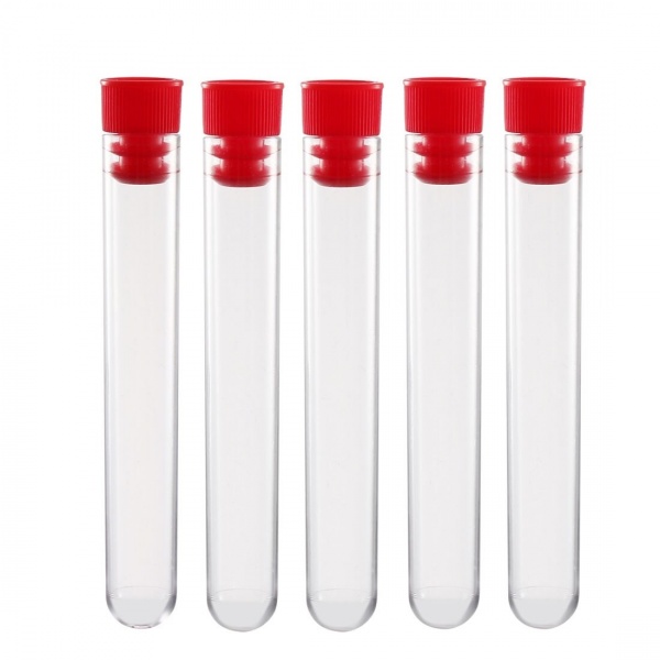 Eprubete plastic 12 x 75 mm cu dop, nesterile - 5ml - 500 buc