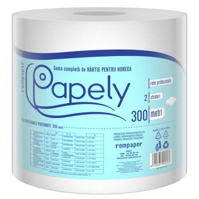 Rola prosop hartie 2 straturi Papely - 300 metri