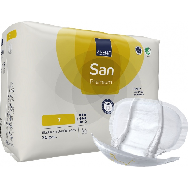 Abena San - 7 - Premium, Absorbante anatomice incontinenta - 2100 ml - 30 buc