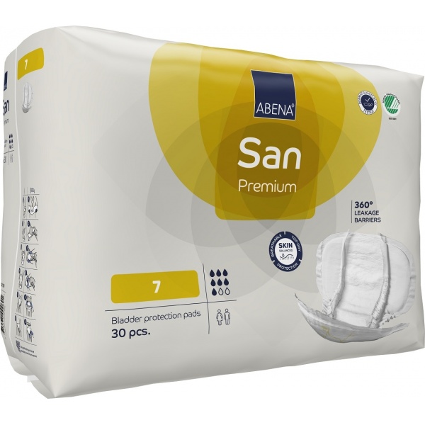 Abena San - 7 - Premium, Absorbante anatomice incontinenta - 2100 ml - 30 buc