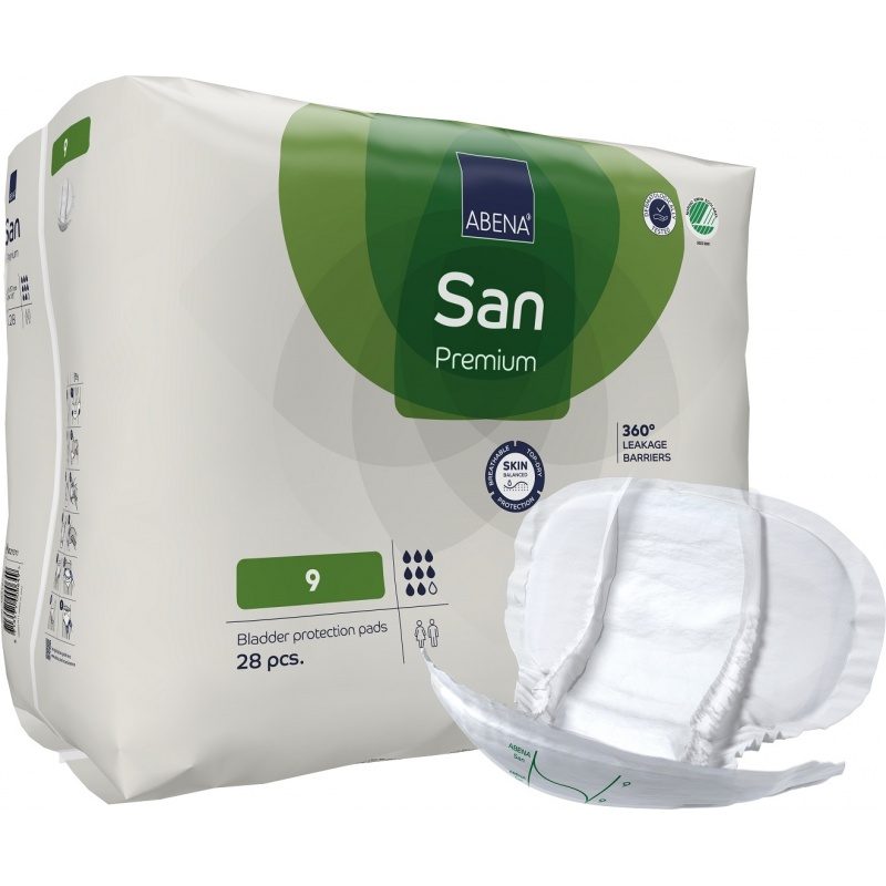 Abena San - 9 - Premium, Absorbante anatomice incontinenta - 2400 ml - 28 buc