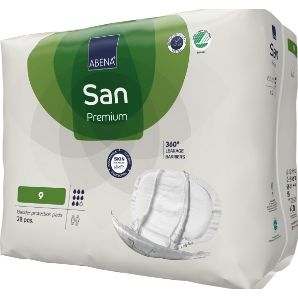 Abena San - 9 - Premium, Absorbante anatomice incontinenta - 2400 ml - 28 buc