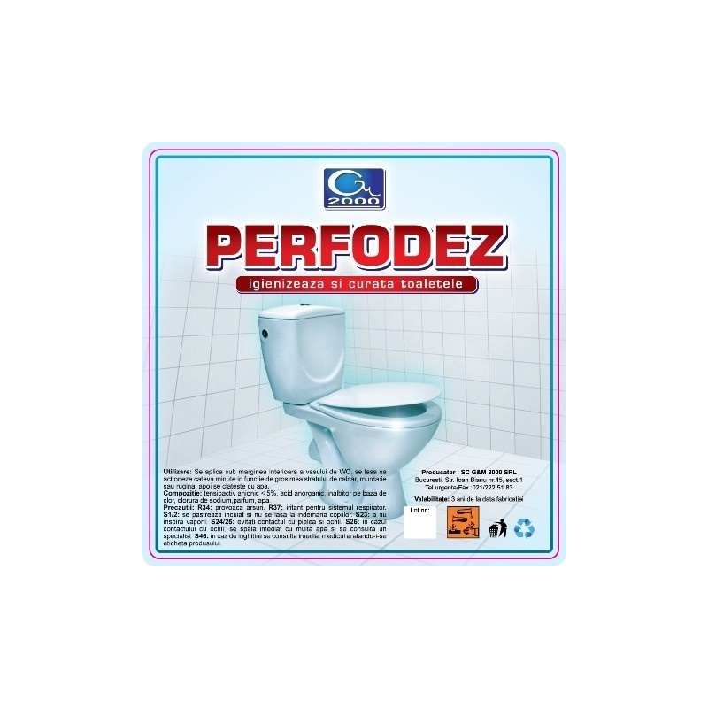 Perfodez - Detergent gel pentru toalete - 1 litru 2