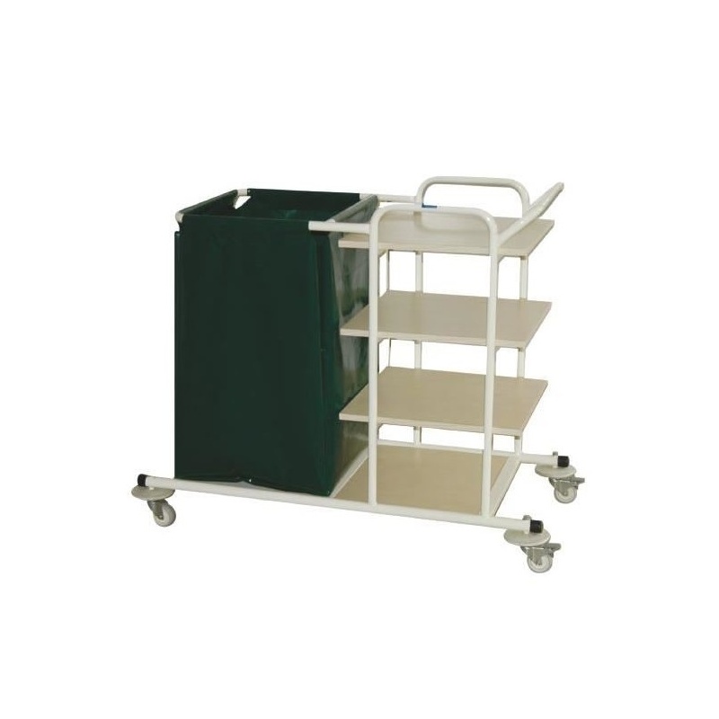 Carucior pentru lenjerie cu sac si rafturi - 6002