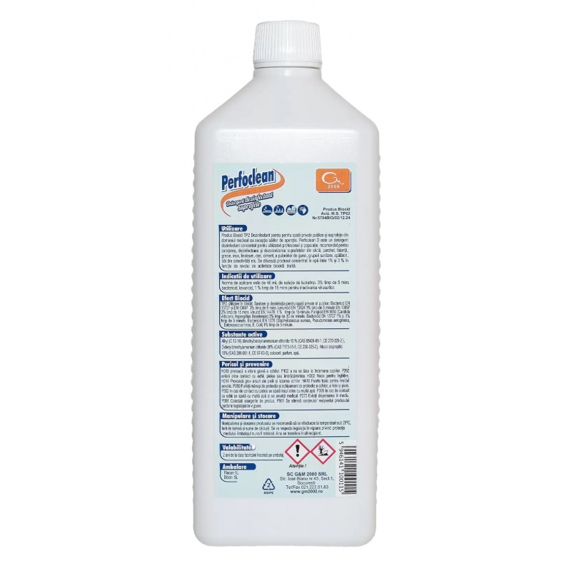 Perfoclean - Detergent dezinfectant suprafete concentrat - 1 litru 2