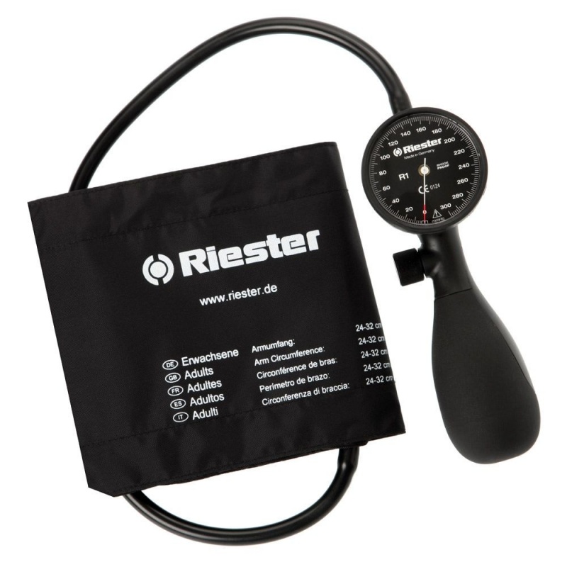 Tensiometru mecanic Riester shock-proof negru - adulti - 1250-150