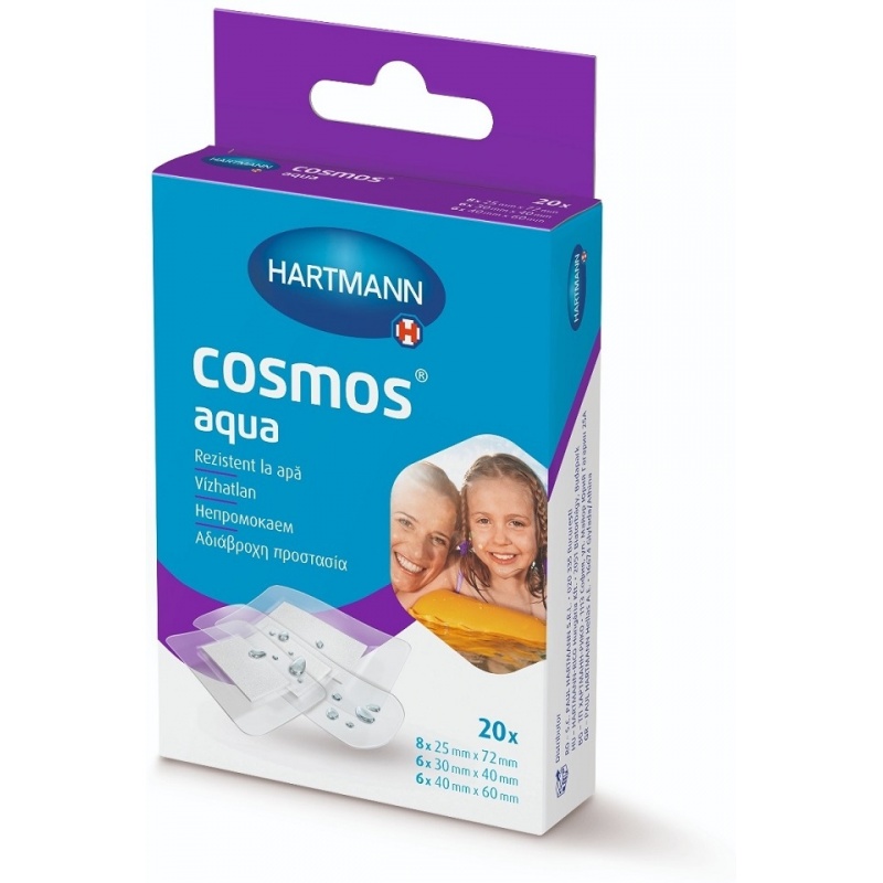 Cosmos Aqua - Plasturi transparenti rezistenti la apa - 20 buc