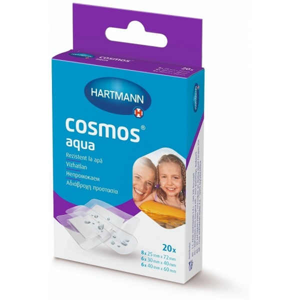 Cosmos Aqua - Plasturi transparenti rezistenti la apa - 20 buc