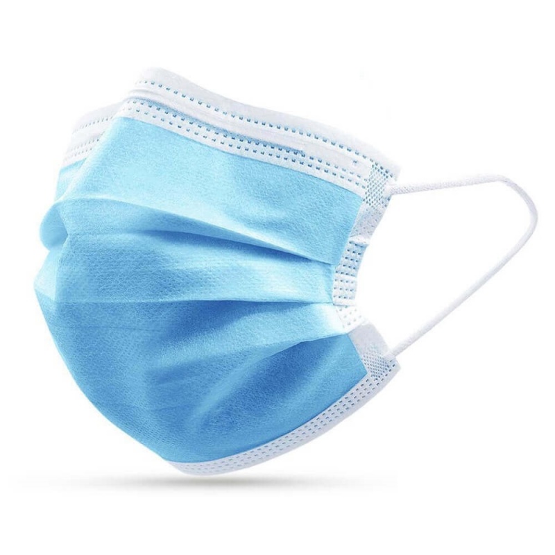 Masti medicale 3 straturi cu elastic IIR - Albastre - 50 buc