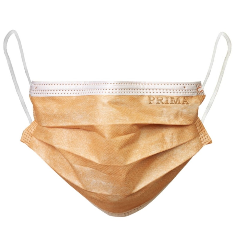 Masti medicale 3 straturi cu elastic IIR - Portocaliu - 50 buc
