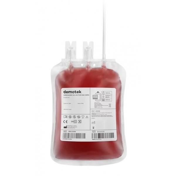 Punga recoltare celule stem, cu 2 ace 14G - 250 ml