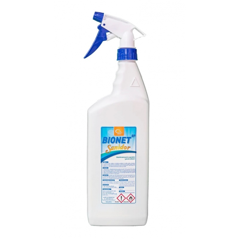 Bionet Sanidor - Dezinfectant de contact gata preparat - 1 litru