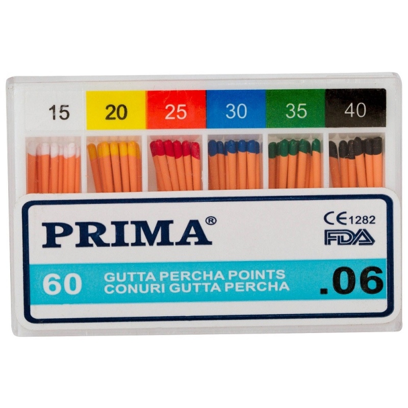 Conuri Gutta Percha mari .06 - nr. 15 - 40 - Asortate - 60 buc