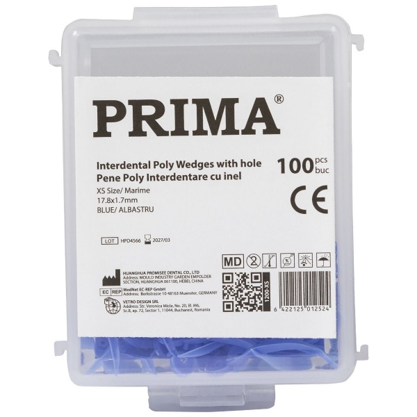 Pene Poly Interdentare cu inel - Albastru - XS - 100 buc