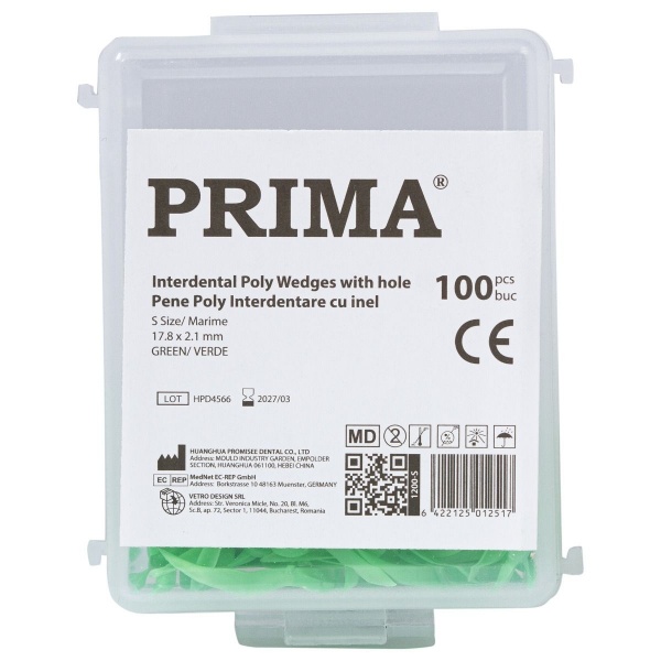 Pene Poly Interdentare cu inel - Verde - S - 100 buc