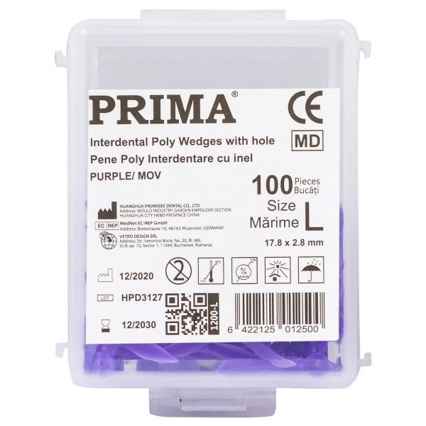 Pene Poly Interdentare cu inel - Mov - L - 100 buc