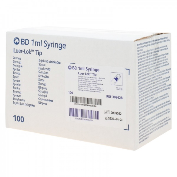 Seringi 1 ml cu filet ( Luer-Lock ) BD - 100 buc